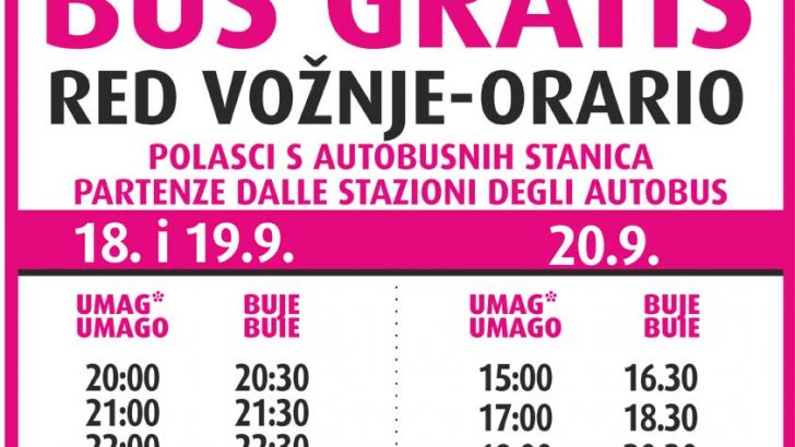 RED VOŽNJE Umag - Buje