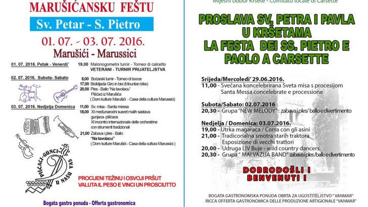 Feste marusici krsete programi 2016