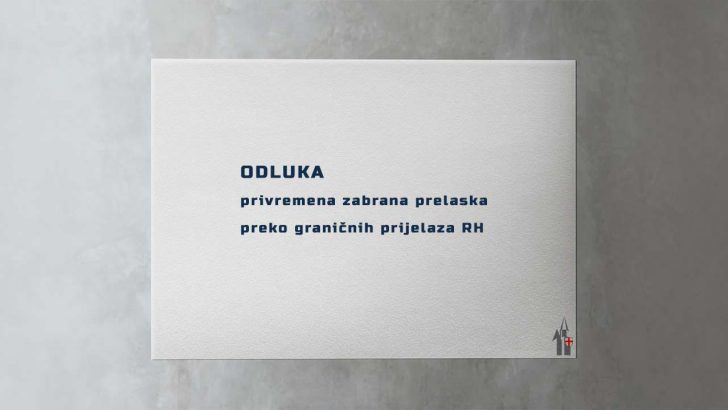 Odluka zabrana prelazak granice
