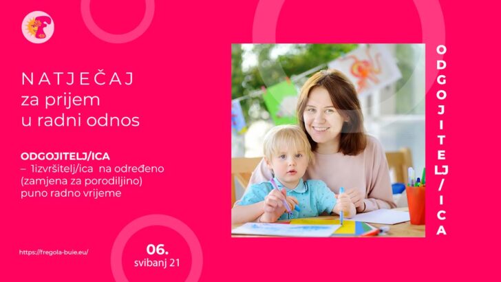 Natječaj za prijem u radni odnos - Dječji vrtić Fregola