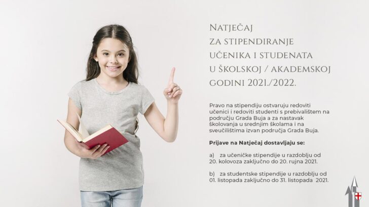 Natječaj za stipendiranje učenika i studenata u školskoj / akademskoj godini 2021./2022.