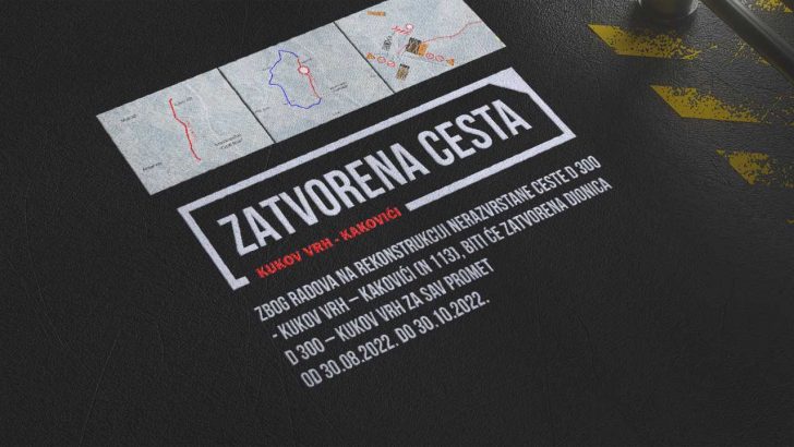 OBAVIJEST – zatvaranje nerazvrstane ceste D 300 - Kukov vrh – Kakovići