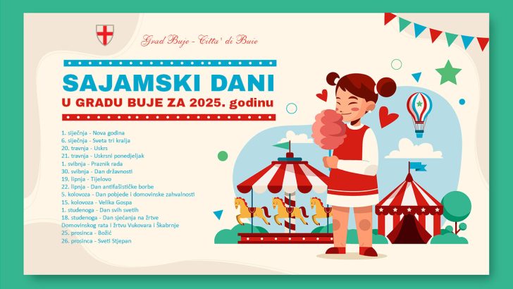 Sajamski dani u Gradu Buje za 2025. godinu