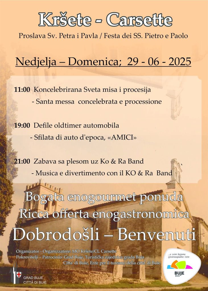 Kršete u znaku proslave Sv. Petra i Pavla – bogat program i dobra zabava u nedjelju 29. lipnja