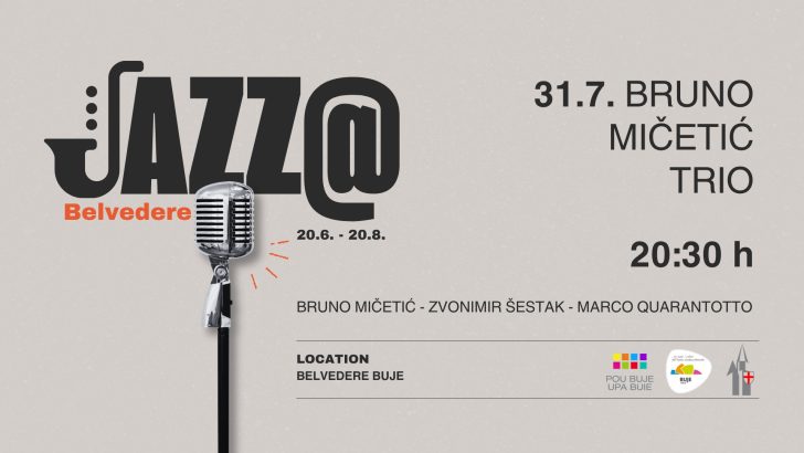 Jazz@Belvedere: Bruno Mičetić Trio stiže u Buje