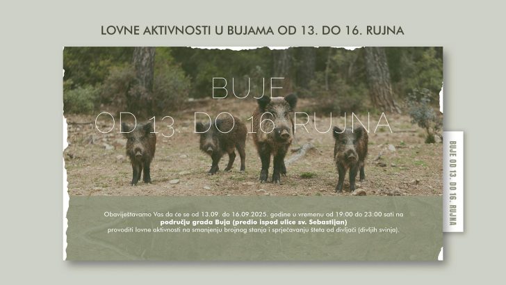 Lovne aktivnosti u Bujama od 13. do 16. rujna