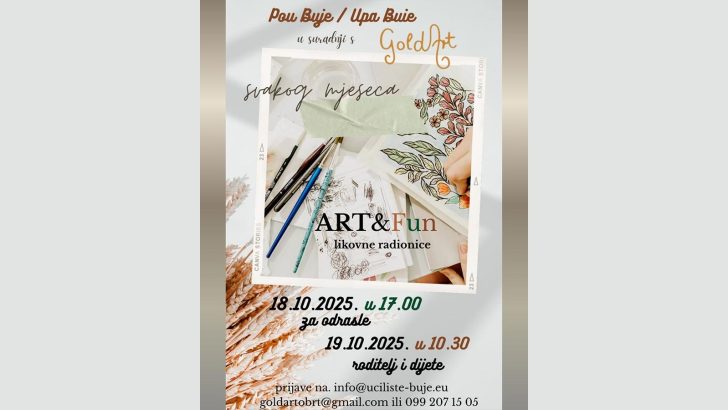 POU Buje u suradnji s GoldArtom ponovno donosi ART & FUN radionice!