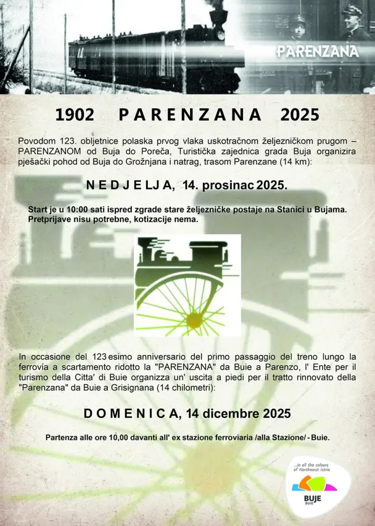 Parenzana 1902 – 2025: pješački pohod od Buja do Grožnjana