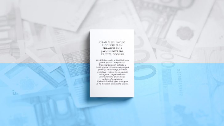 Grad Buje usvojio Godišnji plan financiranja javnih potreba za 2026. godinu