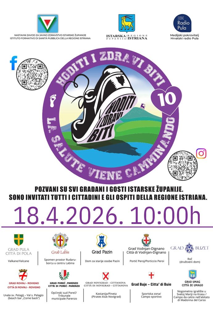 Hoditi i zdravi biti 2026 &ndash; jubilarna pje&scaron;ačka manifestacija u Istri