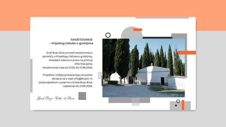 SAVJETOVANJE – Prijedlog Odluke o grobljima