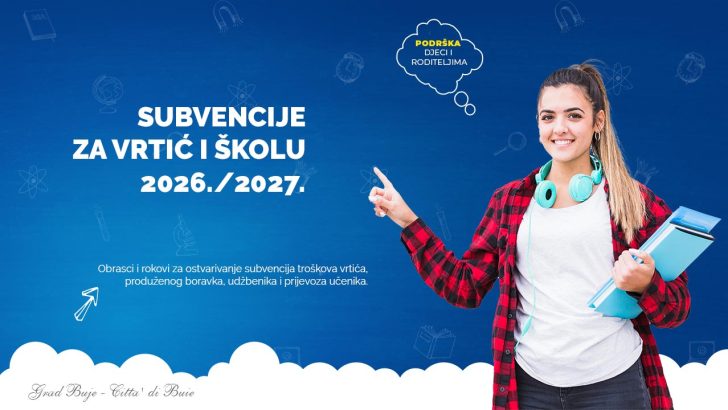 Subvencije za vrtić i školu 2026./2027. – otvoreni zahtjevi