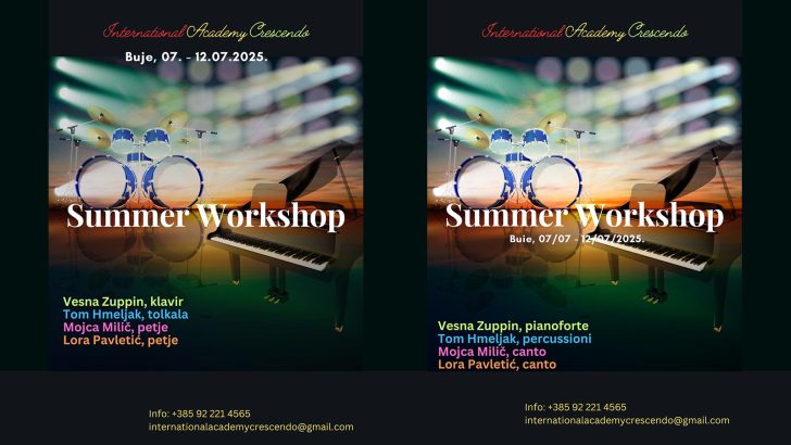 4. SUMMER WORKSHOP CRESCENDO za pjevanje, klavir i udaraljke