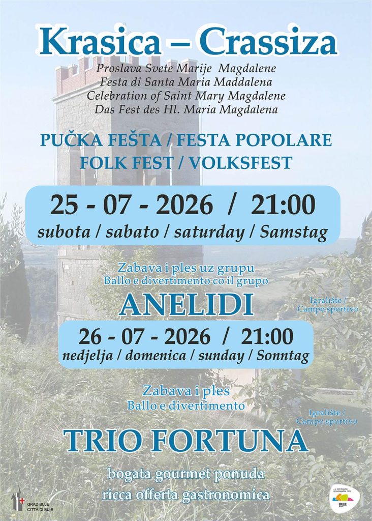 Krasica slavi Svetu Mariju Magdalenu uz Anelide i Trio Fortuna