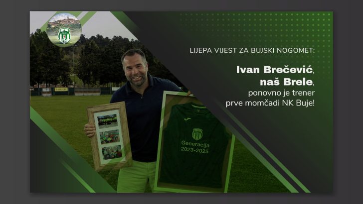 Ivan Brečević ponovno na klupi NK Buje – Brele se vraća kući