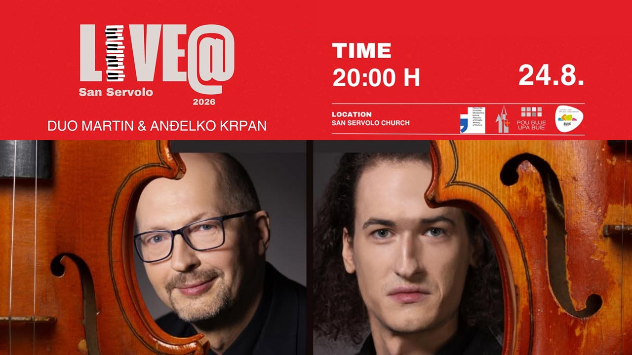 Najava koncerta Duo Martin & Anđelko Krpan – 24. kolovoza u Bujama