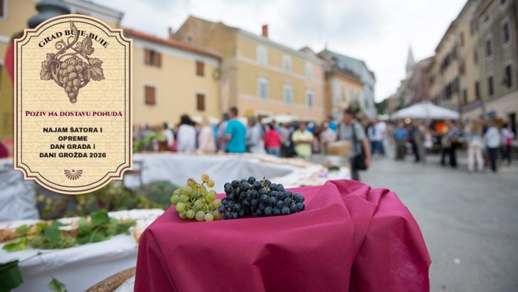 POZIV NA DOSTAVU PONUDE – najam i montaža šatora i opreme za potrebe organizacije Dana Grada Buja-Buie i Dana grožđa 2026