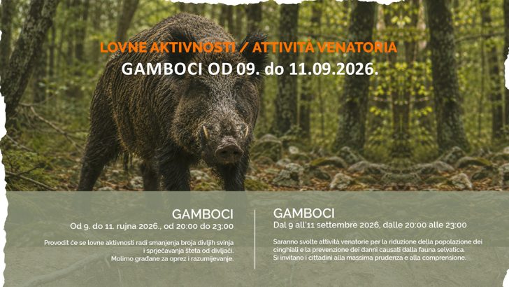 Lovne aktivnosti – Gamboci, od 09. do 11.09.2026.
