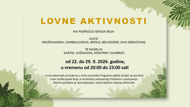 Lovne aktivnosti na području Grada Buja