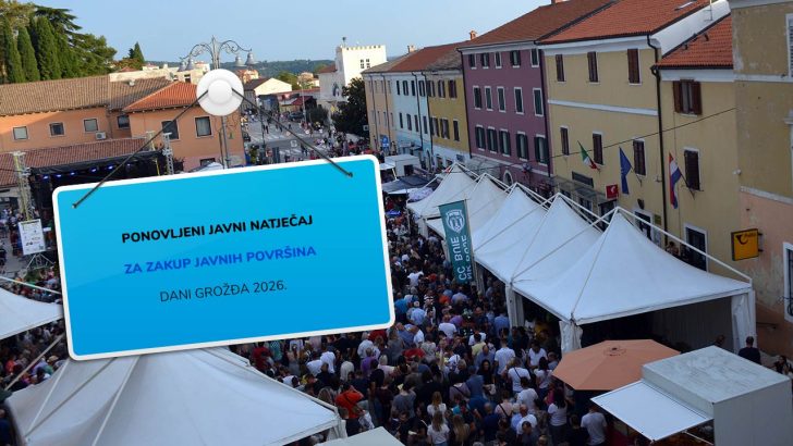 Ponovljeni javni natječaj za zakup javnih površina – Dani grožđa 2026.