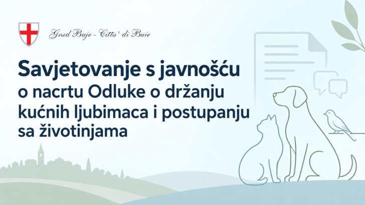 Savjetovanje s javnošću o nacrtu Odluke o držanju kućnih ljubimaca i postupanju sa životinjama